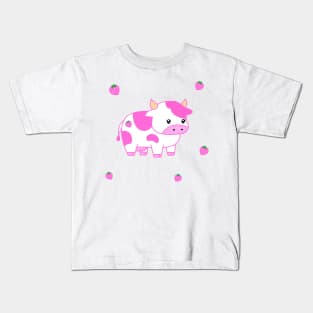 Strawberry Milk Cow Pillow Pet Kids T-Shirt